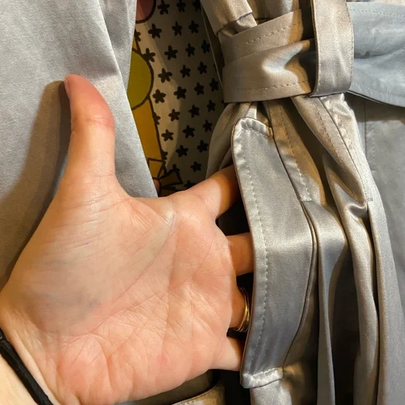 Bebe Metallic Silver Dressy Trench Coat - Picture 6 of 10